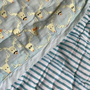 Roberta Roller Rabbit crib quilt striped blue